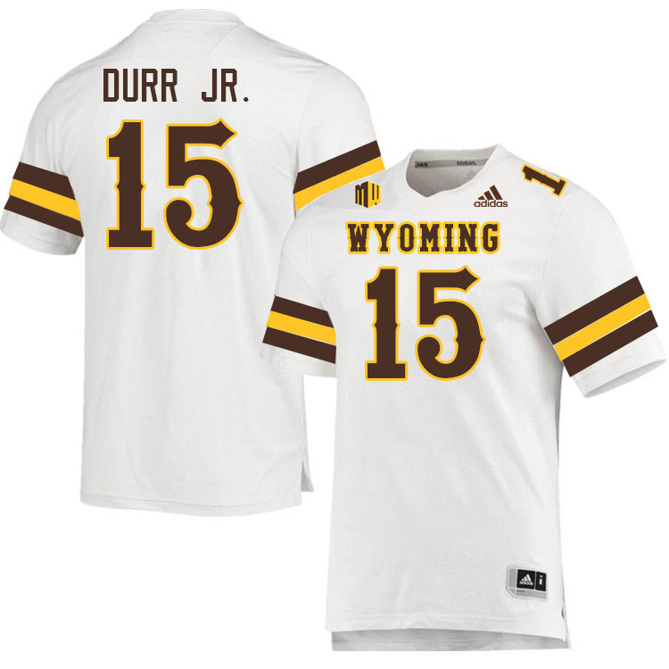 Wyoming Cowboys #15 Chris Durr Jr. College Football Jerseys Stitched-White